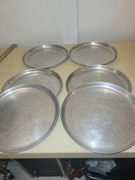 Set Of 6 Aluminum 9' Serving Plates