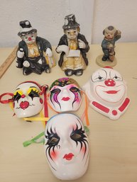 Lot Of 7 Clowns/masks