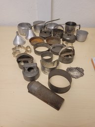 Large Lot Of Vintage Cookie Cutters, Cups