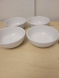 Lot Of 4 Crate And Barrel Porcelain Cereal Bowls