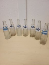 Lot Of 7 Vintage White Glass Fanta Bottles