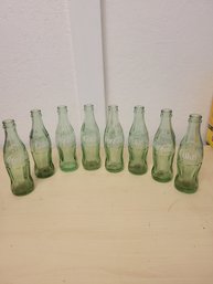 Lot Of 8 Coca Cola Glass Bottles