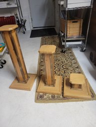 3 Wooden Pedestals