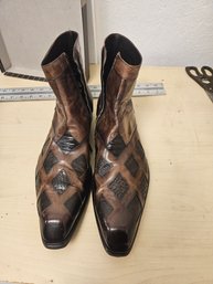 Leather Italian Ghost Boots Stampa Pitone Size 46