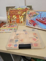 4 Wood Puzzles/games