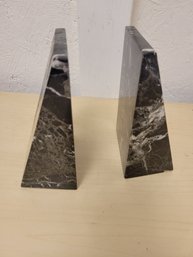 Heavy Black Stone Bookends