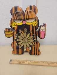 Wooden Garfield Clock Missing Clock Mechanism