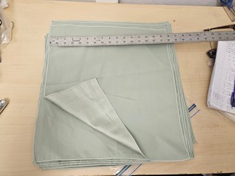 20 Light Teal Glossy Satin Fabric Napkins Used For Wedding, Baby, Or Parties, Etc. 16.5' X 16' Each