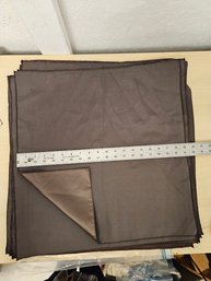 25 Dark Brown Glossy Satin Fabric Napkins Used For Wedding, Baby, Or Parties. 19' X 19' Each