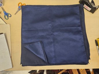 25 Blue Glossy Satin Fabric Napkins Used For Wedding, Baby, Or Parties, Etc. 18.25' X 19' Each