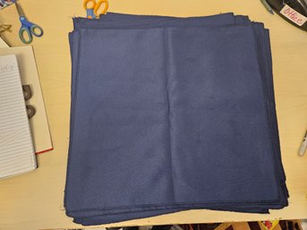 25 Blue Matte Fabric Napkins Used For Wedding, Baby, Or Parties, Etc. 17.5' X 17' Each