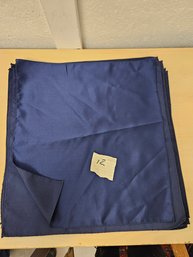 12 Blue Glossy Satin Fabric Napkins Used For Wedding, Baby, Or Parties. 17.5' X 19' Each