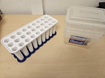 Test Tube Holders And 5 Plastic Boxes