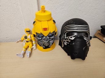 1 Bumble Bee Cup 1 Power Ranger 1 Star Wars Mask
