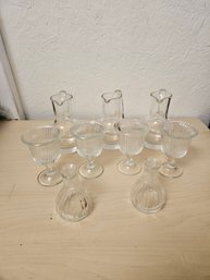 Glass Cup And Bottles 2 Small And 3 Big
