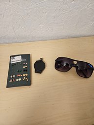 24 Earrings , 1 Keychain Tether, And Sunglasses NYs College
