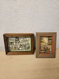 2 Tole Shadow Boxes Decorations