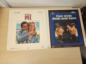 2 Rare CED (Capacitance Electronic Disc)  Movie Disks - Falling In Love And Fun With Dick And Jane