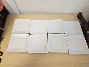 8 Food White Square Plates