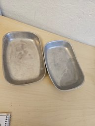 2 Vintage Aluminum Dishes