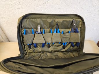 Green Tool Bag With 6 Wire Cutters