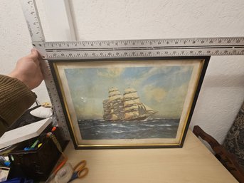 Signed Ship Painting 'The Cutty Sark' By Hugh Knollys