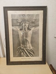 Framed Picture Of Jesus Is On The Cross Crucified