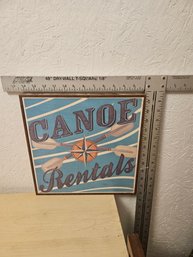 Wooden Sign 'Canoe Rentals'