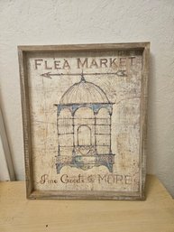 Wooden Box Flea Market Sign