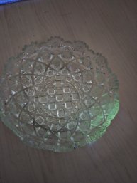 Uranium EAPG Glass Bowl With Scalloped Edge