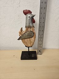 Metal And Wood Roosters