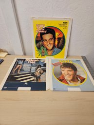 3 Rare Elvis Presley CED (Capacitance Electronic Disc) Movie Disks - Flaming Star, King Creole, Fun In Acapacu