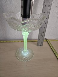 1 Tall Uranium Glass With Scalloped Edge
