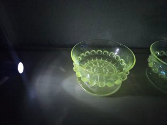2 Vintage Uranium Small Bowls