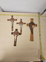 4 Crosses - 3 Plastic, 1 Wood