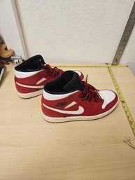 Pair Of Red And White Nike Air Jordan Shoes Size 13 USA