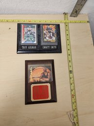 3 Framed Baseball Cards  - 1 Michael Jordan, Troy Aikman, And Emmitt Smith