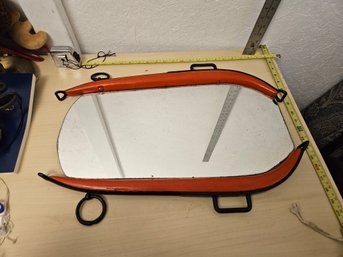 1 Giant Hanging Yoke Mirror With Orange Sides And Chains To Hang With