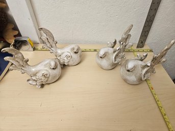 4 Porcelain Doves