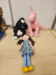 3 Stuffed Animals - 1 Gund, 1 The Manhattan Toy Company, 1 Unicorn
