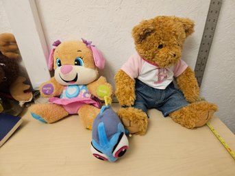 3 Stuffed Animals - 1 Build A Bear And Pawsenclaws & Co., 1 Fisher Price, 1 Dory