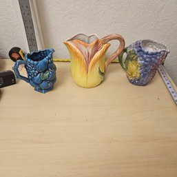 Set Of 3 Charming Fruit Pitchers