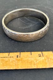 Vintage BEAU Sterling Silver Hinged Bangle Bracelet