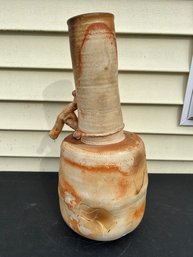 Large Signed Brutalist Modernist Pottery Vase