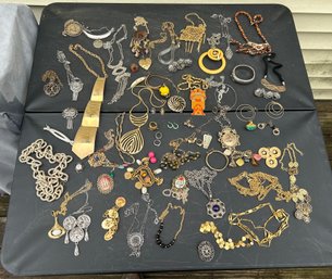 Huge Lot Of Vintage Costume Jewelry