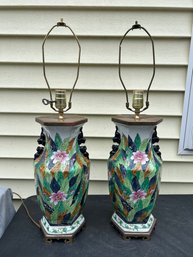 Pair Of Vintage Chinese Style Table Lamps
