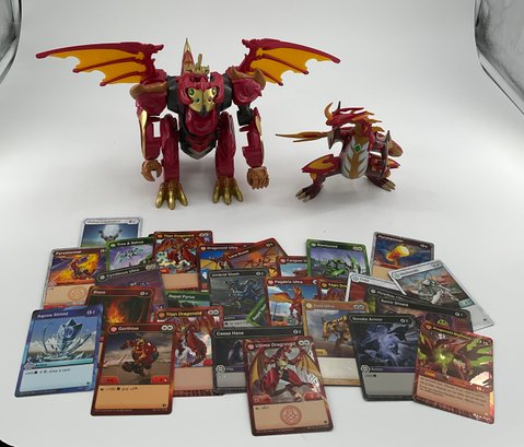 Bakugon Large Dragons And Cards - Lot Of 32