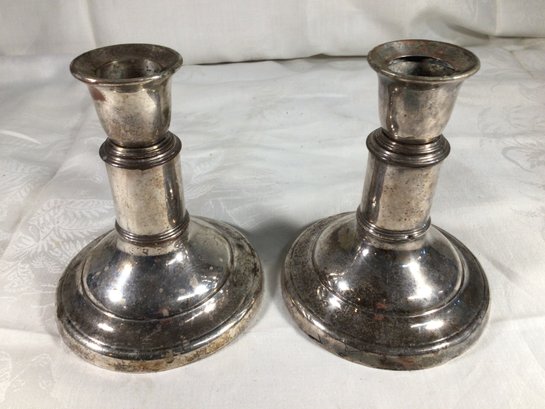 2 Silver Plate Candle Sticks