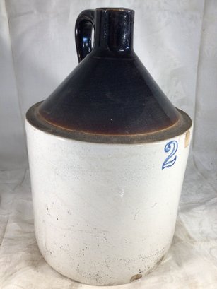 Antique 2 Gallon Stoneware Jug - Height 14 In, 9 In Diameter