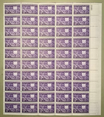 Full Sheet Of 50, 3c U.S. Stamps, 50th Anniversary Of Motion Pictures, SHIPPPABLE